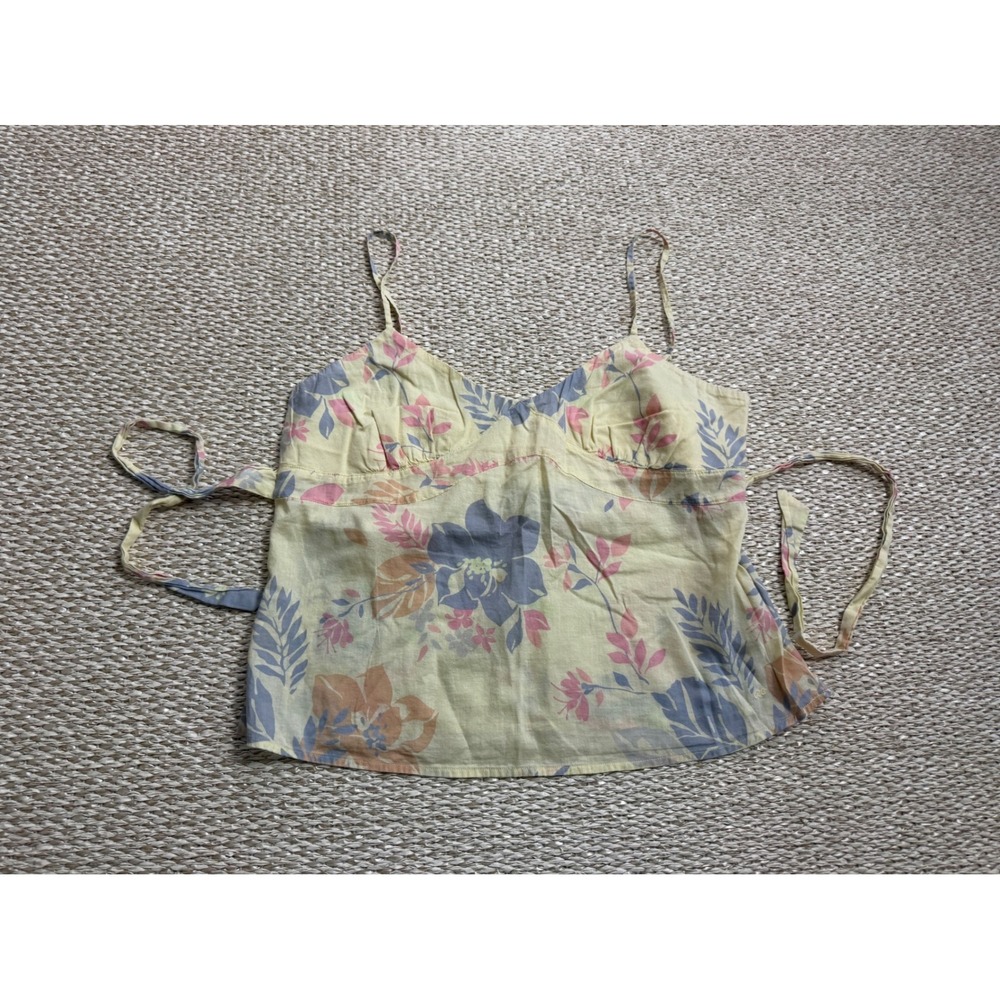 American Eagle vintage Y2K Floral Cami Top Tropical Print Size 14 festival fairy